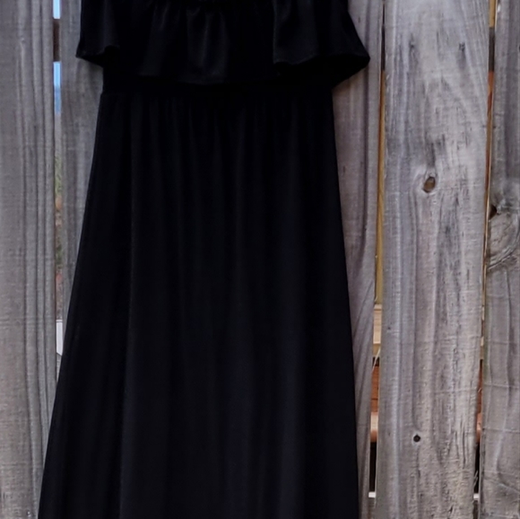 Ruffle bandeau strapless summer maxi dress Sz: M - Picture 4 of 4